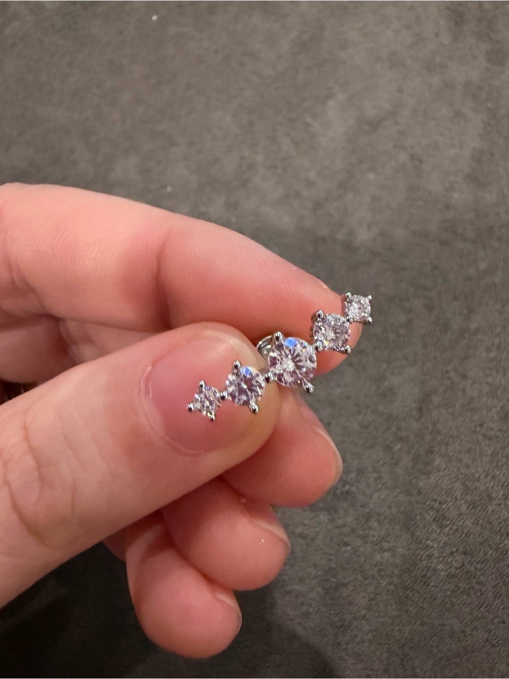 Silver Stud Earring with Light Pink Stones - Women Jewelry